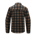 Recyclable male Rpet velveteen shirt checked print recyclable polyester velveteen shirt